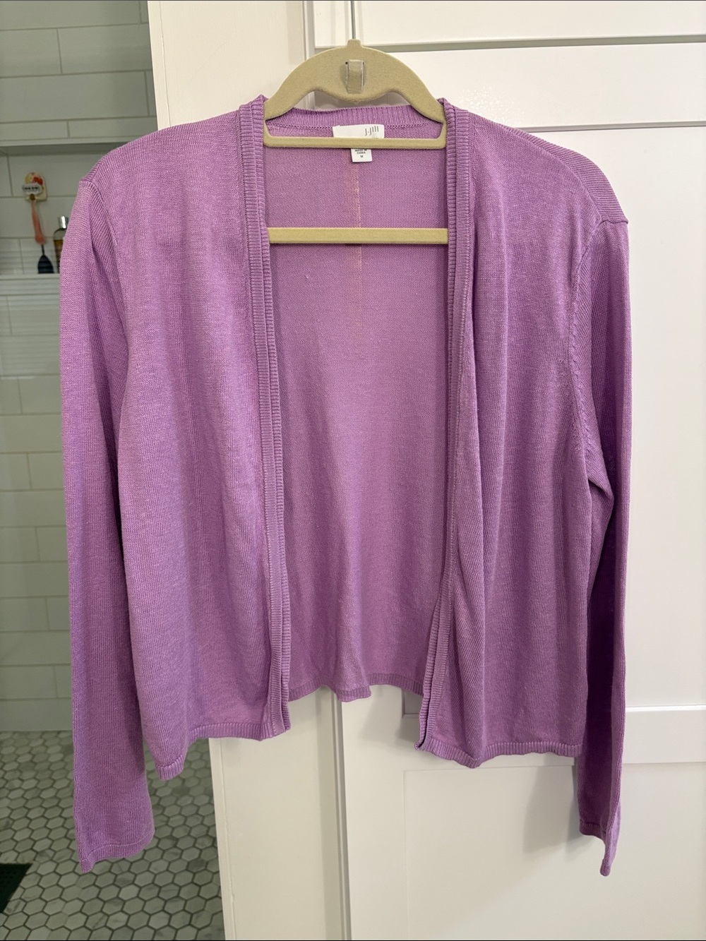 J. Jill Lavender Open-Front Cardigan
